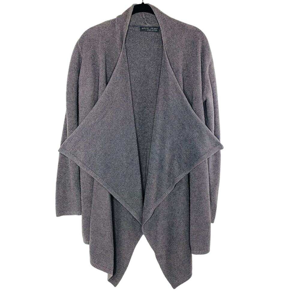 Barefoot Dreams CozyChic Lite L/XL Bamboo Wrap Cardigan Gray Wrap 436 EUC - Picture 1 of 7